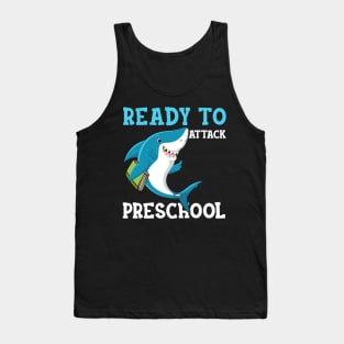 Kids Shark Ready To Attack preschool First Day of School Tank Top